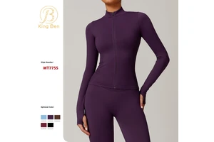 Custom Women Seamless Yoga Top Long Sleeve Workout Jacket Active Stretch Running Gym Sportswear Quick-drying Cycling Clothes