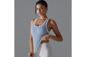 Yoga Back Strengthening Exercise Running Fitness Clothing Spandex/Nylon Seamless Sleeveless Wrinkle-Resistant Breathable Top