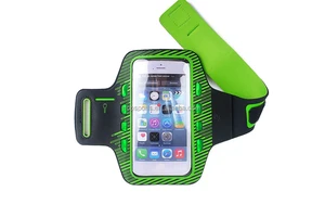 Free Stock Sample Waterproof Neoprene Cellphone Bag Case With Feathers LED Sports Armband Phone Cover