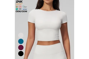 FDX2551 Women's Breathable Short Sleeve Breathable Sport Yoga T-shirt Front Logo Short Sleeve Top for Women Fitness
