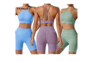 Women's Plaid Pattern Yoga Bra Tank Top Plus Size Waterproof Sports Underwear for Running and Fitness Beauty Back Outerwear