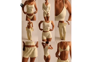 Summer Clothes For Women Custom Lounge Wear Sets Women Cotton Ribbed Tank Top And Shorts Two Piece Loungewear Women Sets