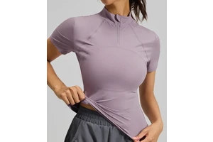 Women's Summer Crew Neck Sporty Slimming Yoga Top - Breathable, Loose, Versatile Short-Sleeve Sports T-Shirt