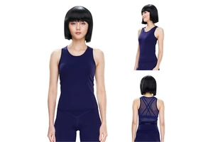 Women's Plus Size Lightweight Brushed Yoga Tank Top with Hollow-Back Design Double-Strap Sports Vest for Outdoor Running Fitness