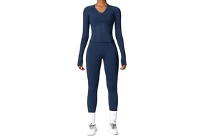 Women Gym Fitness Sets Winter Plush Insulation Long Sleeved Yoga Suit High Intensity Tight Running Fitness Set