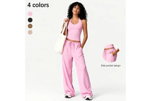 Solid Breathable Women's Yoga Sportswear 2-Piece Set Quick-drying Back Sling Fitness Suit