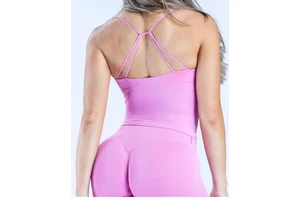 2026 New Women's Solid Elastic Breathable Quick-drying Sports Top Cross-border Seamless Spandex/Nylon Yoga Vest