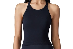LANGHE Custom High Quality Quick Dry Round-Neck Sleeveless Yoga Vest Medium Support No Padding I-Back Running Gym