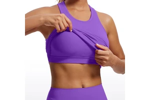 High Quality Lightweight Breathable Women's Fitness Tops Double Layer Sportswear Sports Vest With Padded Ribbed Short