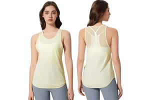 D25038 Wholesale Breathable Eco-Friendly Quick Dry Mesh Front Gym Vest Fitness Cooling Sports Yoga Tank Tops Sleeveless Women