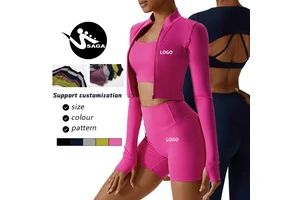 Wholesale Ropa Muje Women Seamless Ribbed Sport Wear Yoga Outfit Workout Clothing Scrunch Butt Work Out Clothes Fitness Set