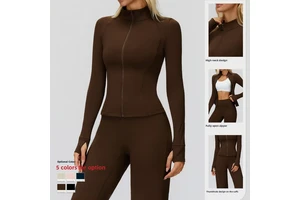 Quick Dry Breathable Yoga Top for Training Seamless Backless Sports Running Gym Customized Personalized Four-Way Stretch Long