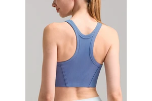 W55 Shockproof Sports Bra for Women, Quick Drying and Moisture Absorbing Ribbed Fitness Training Top, Yoga Suit Vest