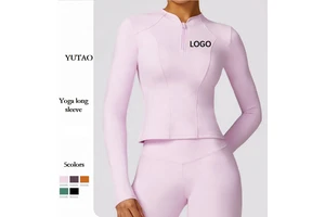 Seamless High Elastic Slimming Yoga Sports Top Women Tight Fitness Clothes Half Zipper Running Long Sleeves Jacket Female Sports