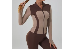 Recycled Polyester Coffee Yarn UPF 50+ Sun Protection Pique Knit 210 GSM for Leggings