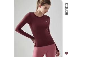 Women's Yoga Fitness Clothing Sports Long Sleeve Seamless for Spring Summer Running Loose Quick-drying Breathable Clothes Top
