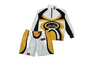 Custom Design 2 in 1 Lightweight Sweatshirt Sublimation Print Training Gym Breathable Embroidered Jacket Pants Set Tracksuit