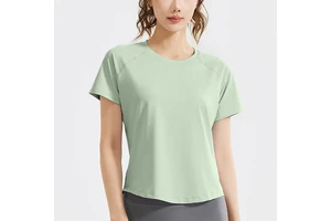 Women's Lightweight Breathable Fitness T-Shirt Back with Mesh Panel Short Sleeve Yoga Top Workout Fashion Clothing