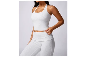 Ladies Lightweight Yoga Vest Solid Quick-Drying Breathable Antibacterial Customizable Fitness Running Vest With Print Pattern