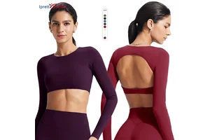 Hot Selling Women Yoga Wear Clothes Gym Wear Back Hollow Out Long Sleeve Crop Top T-shirts