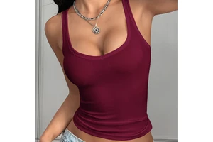 Hot Selling Breathable Knitted Fitness Tank Tops Workout Yoga Sports Casual Plain Singlet Women Vest