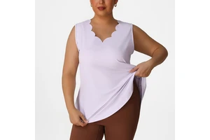 YG-p02515 Custom Plus Size Yoga Tops Breathable Plus Size Loose Casual Sports Sleeveless Tops Fitness Running Women's T-shirt
