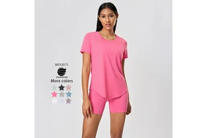 Xsunwing Ropa Deportiva Mujer Ladies Casual Quick-dry Short-sleeve T-shirt for Women Loose Running Fitness Gym Yoga Tops WDQ075