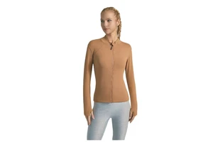 Women's Long-Sleeve Yoga Top with Quick-Drying Slim-Fit Non-Slip Zipper High Collar Fitness Sports Jacket