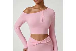 Sexy Off-Shoulder Long Sleeve Sports Base Shirt | Slim Fit Casual Top Tee For Women, Fall New Arrival