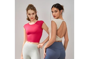 New Ladies Sleeveless Top Vest Fitness Sports Sweat Absorbing Breathable Running Yoga Backless Sexy Top