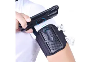 Premium Detachable Phone Holder Sports Armband Running Exercise Arm Strap with Earphone Hole and Key Pocket for All Smartphones