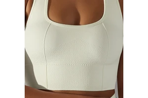 Seamless Dot Cross Back Sports Top - Push-Up Yoga Bra, Breathable for Gym Workouts & Running