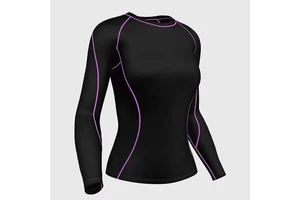 Women Compression Top Seamless Long Sleeve Moisture Wicking Breathable Stretch Gym High Quality Spandex/Polyester 220g Digital