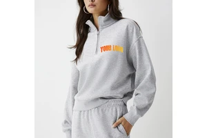 New Design Women Clothing Long Sleeve Sweatshirt Screen Printing Yoga Sport Jogger Hoody Custom Logo Cropped Half Zipper Hoodies