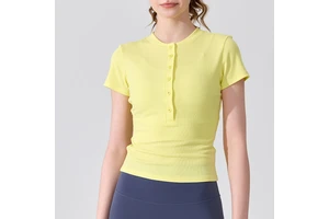 Soft Breathable Spandex Plus Size Yoga Top for Women Windproof Half Zip Short Sleeve Fitness Shirt Four-Way Stretch Skinny Fit