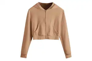 Custom Long Sleeves Yoga Sportswear Woman Crop Top Hoodies Women Training Hoodies