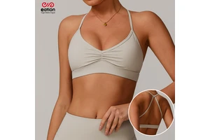 Custom Logo Women Sports Bras V Neck Cross Back Padded Quick Dry Adjustable Yoga Bra Running Fitness Gym Workout Activewear