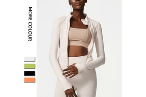 Nude Feel Zipper Yoga Jacket for Women Autumn Winter Fitness Coat Compression Seamless Nylon Sports Top Solid Workout Print