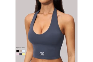 Women's Lightweight Breathable Compression Halter Neck Vest Moisture-Wicking Yoga & Running Tank Tops