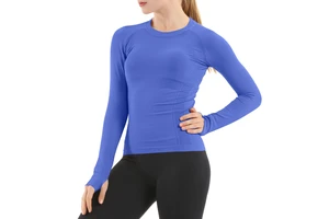 Wholesale Stretchy Long Sleeved Yoga Outdoor Breathable Fitness Running Sports Quick Drying Tight Fitness Gym Women's Top