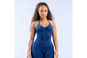 Women Plus Size Lightweight Seamless Halter Workout Tank Top Built-in Bra Removable Pads High Stretch Quick Dry Gym Yoga