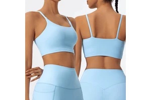 Wholesale Summer New Classic Round Neck Sleeveless Sports Wear Ribbed Active Tops Skin Friendly Custom Logo Yoga Bra for Women