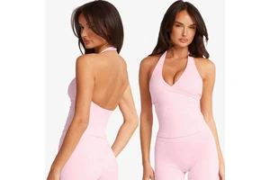 New Arrival V Shape Workout Fitness Gym Nylon Spandex Padded Breathable Custom Halter Sports Yoga Gym Top