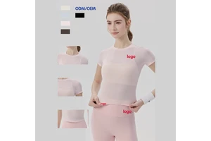 Minimalist Yoga Short Sleeve Top Naked Feel Slim Fit Lightweight for Pilates and Fitness Factory