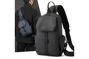 Unisex Lightweight Minimalist Simple Chest Bag Crossbody Shoulder Bag Sports Small Waterproof Pu Zipper Breathable Durable