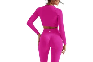 Women 2 Piece Workout Sets Hidden Scrunch Hip Lifting Seamless Leggings Front Logo Shorts Yoga Crop Tops Athletic Activewear Gym