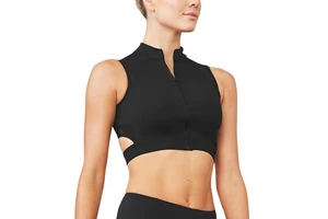 Hot Selling Fashion Front Zip Up Gym Bra Mesh Back Padded Yoga Crop Top Bra