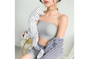 New Seamless Knitting Sleeveless Tops Threaded Double Layer Yoga Bra