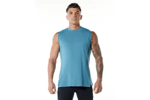 OEM High Quality Men's Summer Tank Top Breathable Knitted Spandex/Cotton Sleeveless Gym Workout Wear Customizable for Online