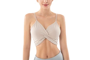 Yoga Sports Bra High Support Breathable Spandex/Nylon Solid Plain Dyed Sweat-Wicking Quick Dry U-NECK 220g Women Running Fitness